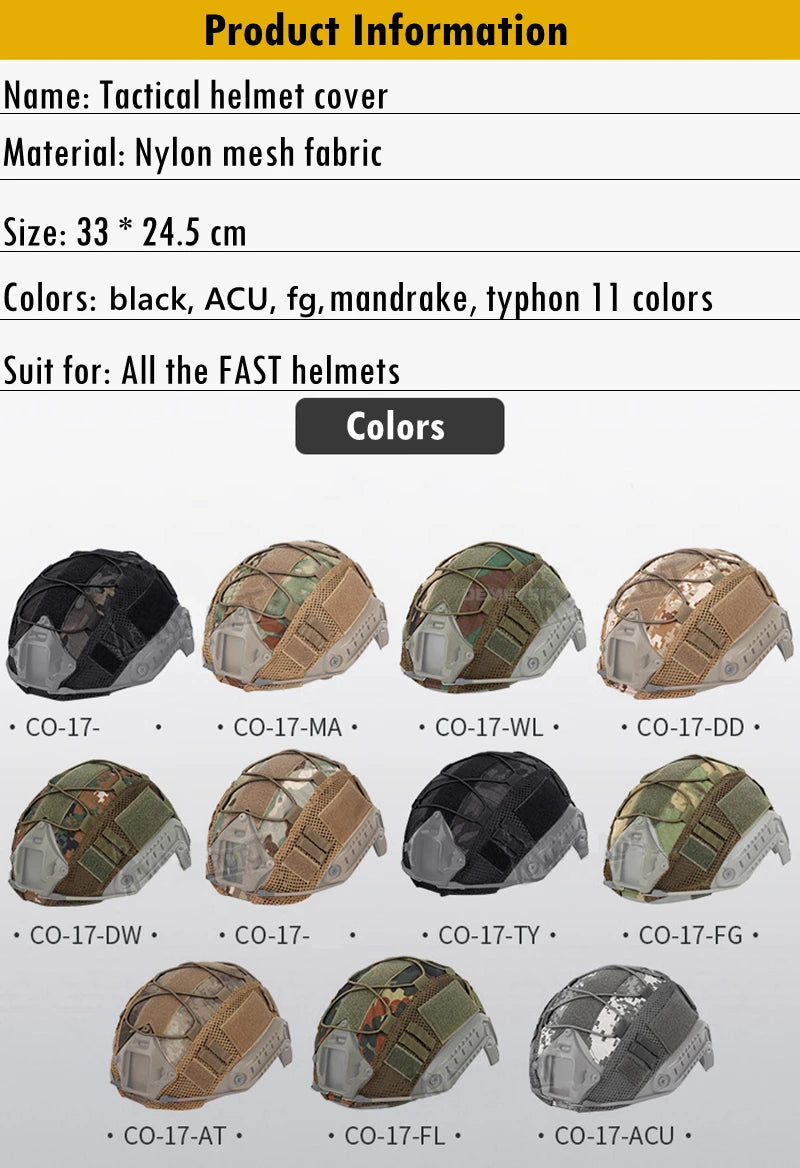 Tactical Helmet Cover for Fast MH PJ BJ Helmet Airsoft Paintball Helmet Cover