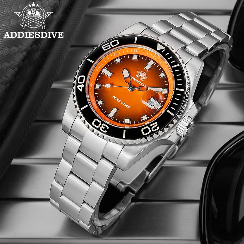 ADDIESDIVE 41mm Man Luxury Watch Japan 2115 Quartz Movement Watch Luminous 200m Waterproof 316L Stainless Steel Dive Watches