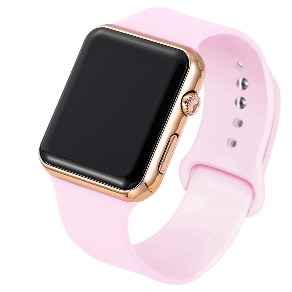 Fashion Digital Watches For Women Men Simple Square Sports LED Wristwatches Silicone Strap Casual Electronic Clock Reloj Hombre