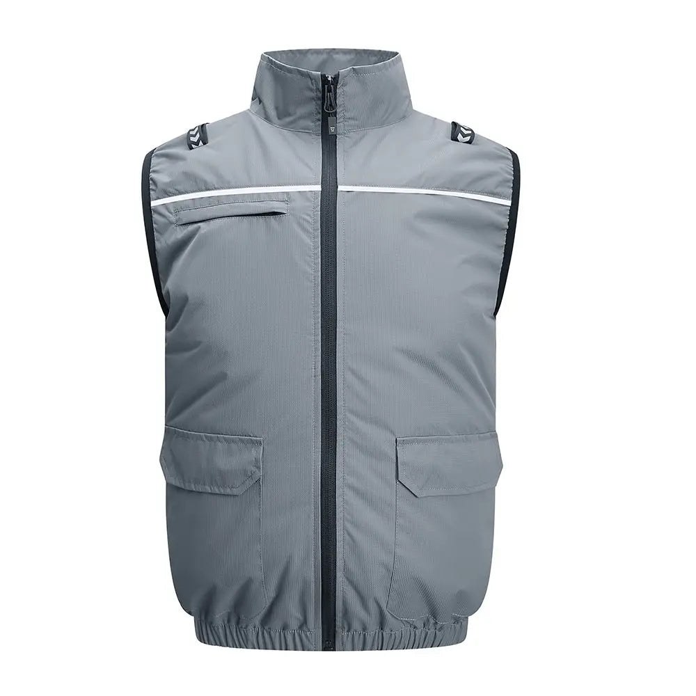 Hooded Cooling Vest Summer USB Charging 5V 12V Cooling Fan Air Conditioner Clothes Sleeveless Breathable Outdoor Sports Travel W