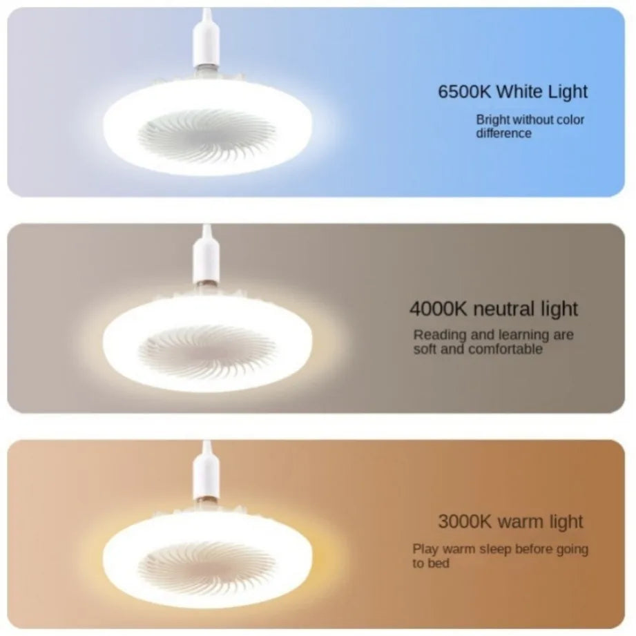 30w Ceiling Fan With Lighting Lamp E27 Converter Base With Remote Control For Bedroom Living Home Silent AC 85-265v