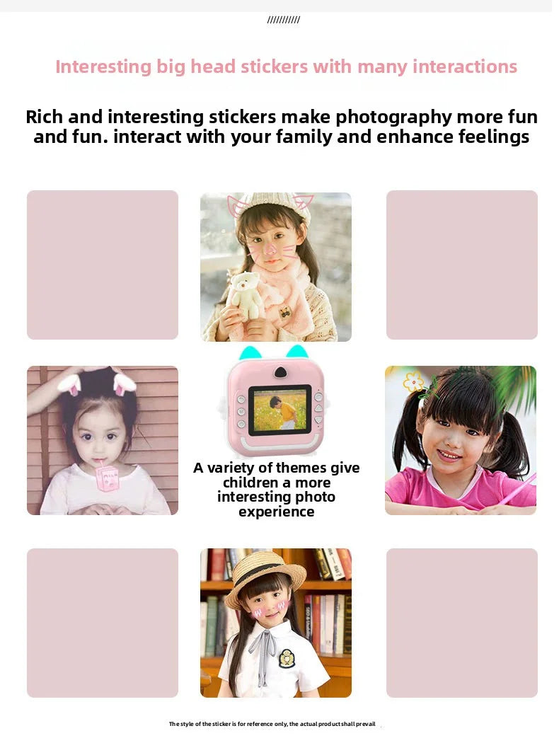 Children Camera Instant Print Mini Digital Video Camera for Kids   HD Screen APP Connect children's digital camera toys as gifts