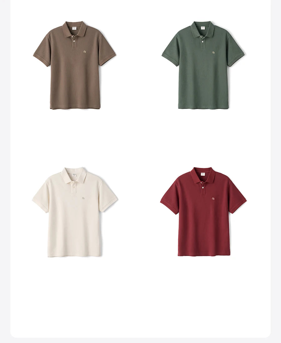 SIMWOOD 2026 Summer New Oversize Polo Shirts Men Breathable Comfortable Moisture-Wicking T-shirt Tops
