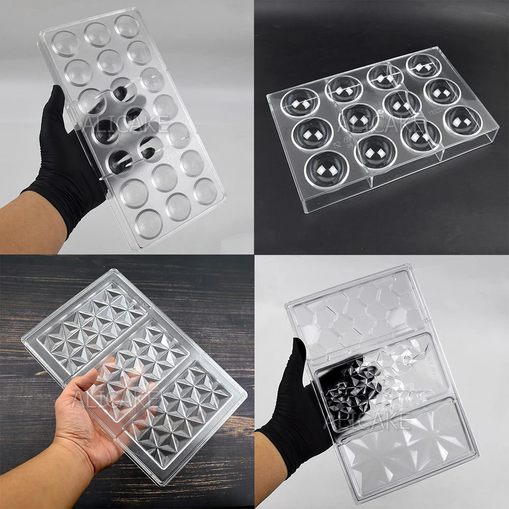 Chocolate Mold Polycarbonate Sphere Diamond Chocolate Bonbons Candy Bar Bakery Confectionery Baking Pastry Tools