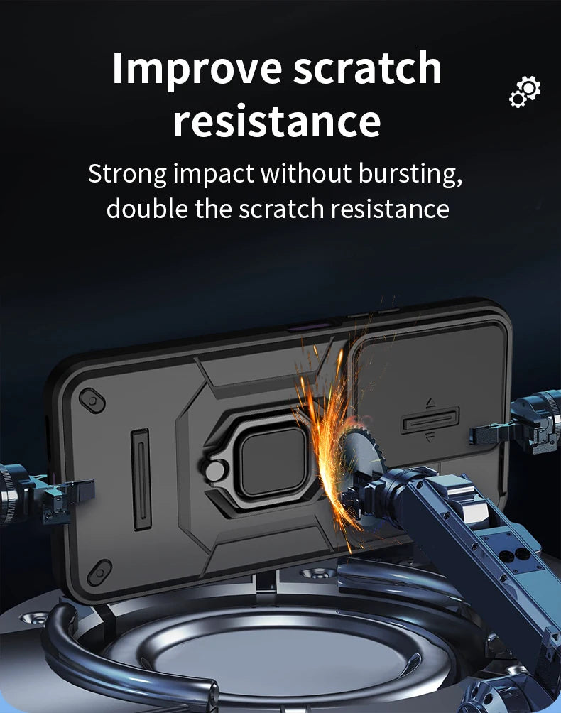 For Xiaomi Redmi 15 4G 171mm Case Slide Camera Protect Phone Case For Redmy 15 Redmi15 4G Magnetic Ring Holder Armor Back Cover