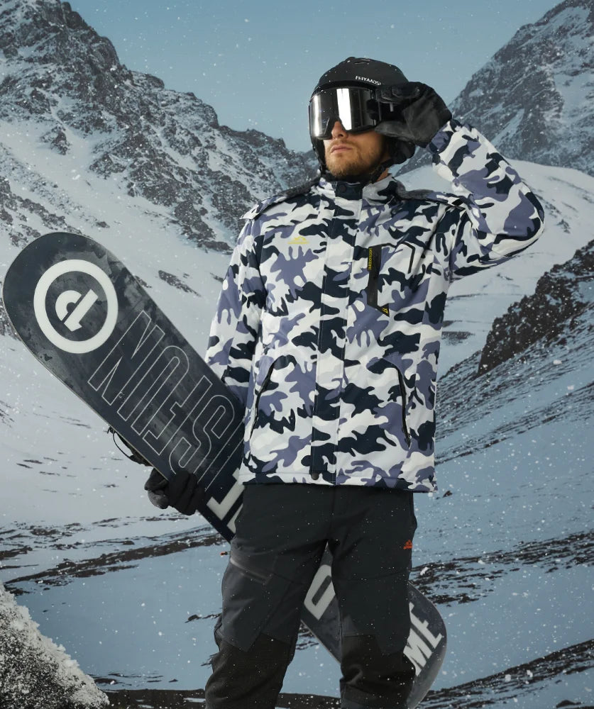 TACVASEN Men's Winter Ski Jackets Waterproof Fleece Coats Insulated Thermal Snowboard Jacket Parka Raincoat with Hood Man Parka