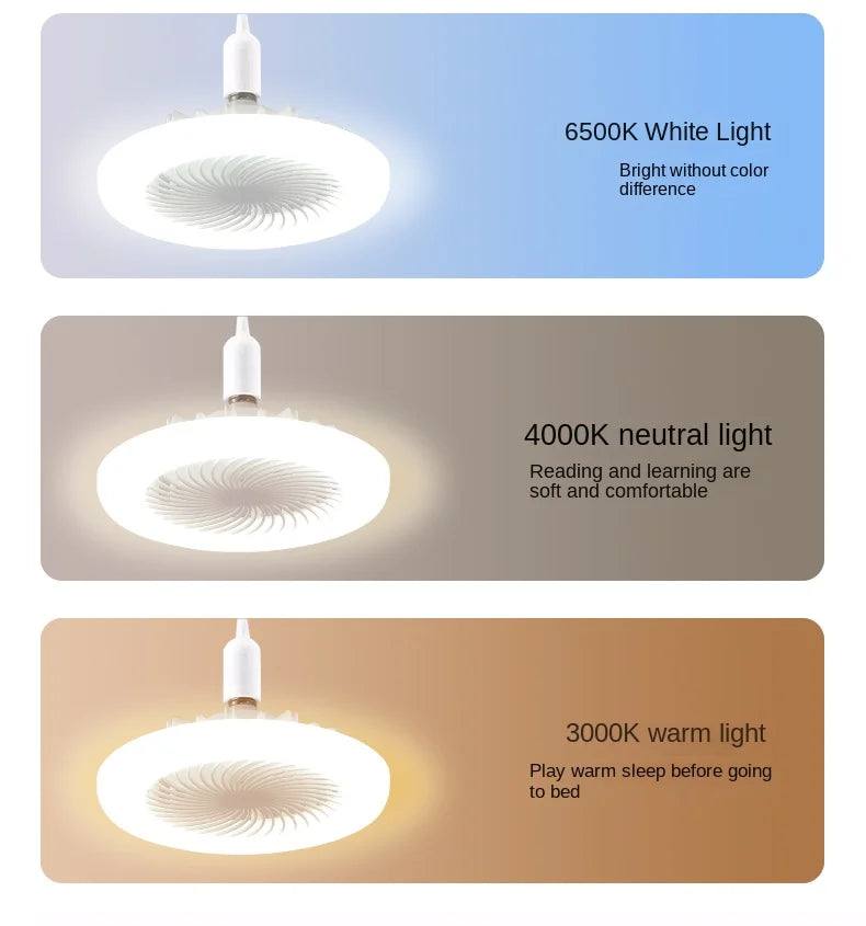 30w Ceiling Fan With Lighting Lamp E27 Converter Base With Remote Control For Bedroom Living Home Silent AC 85-265v